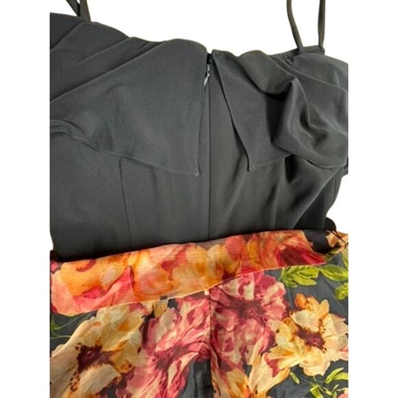 "ELIZA J." Floral Maxi Overlay Summer Dress SZ 6 Tea Garden Party Core Belted - Picture 13 of 13